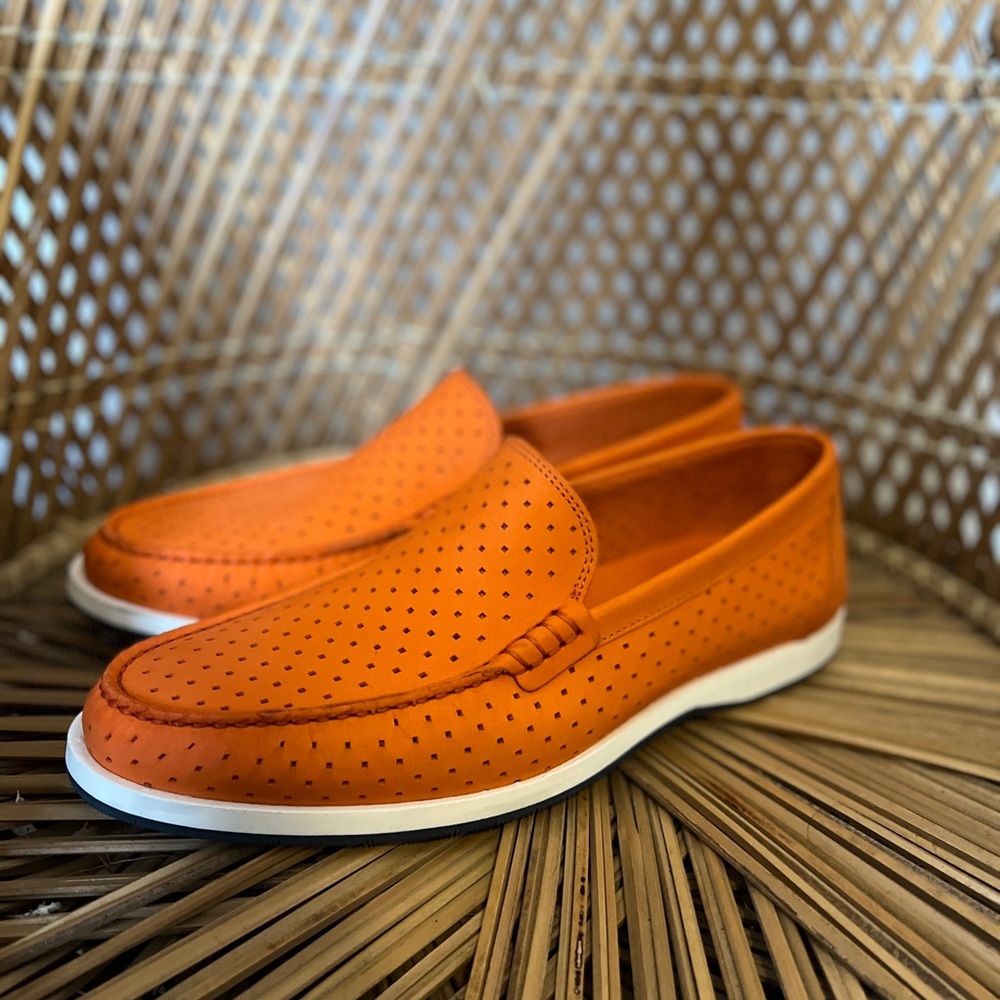 Harry’s of London Orange Leather Boat Shoe